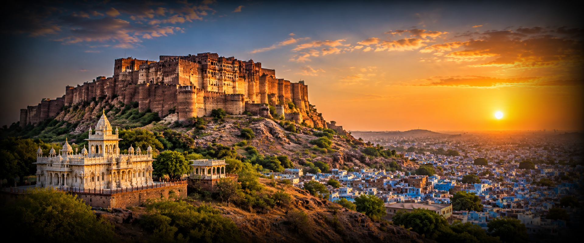 Jodhpur city view at the end of the Udaipur to Jodhpur taxi route